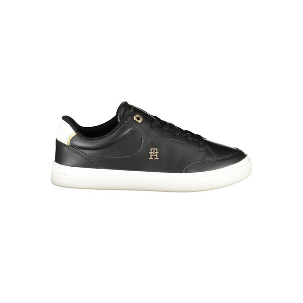 Schwarzes Leder Damen Sneaker