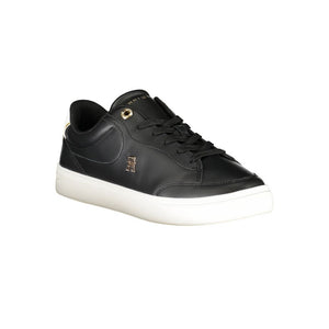 Schwarzes Leder Damen Sneaker