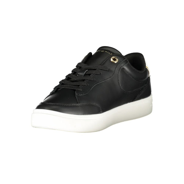 Schwarzes Leder Damen Sneaker