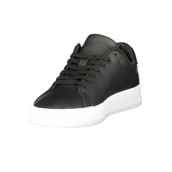 Schwarzes Leder Herren Sneaker
