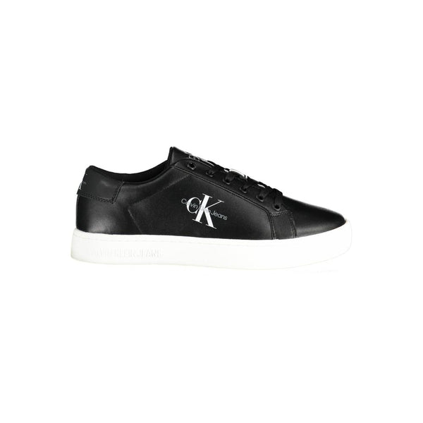 Schwarzes Leder Herren Sneaker