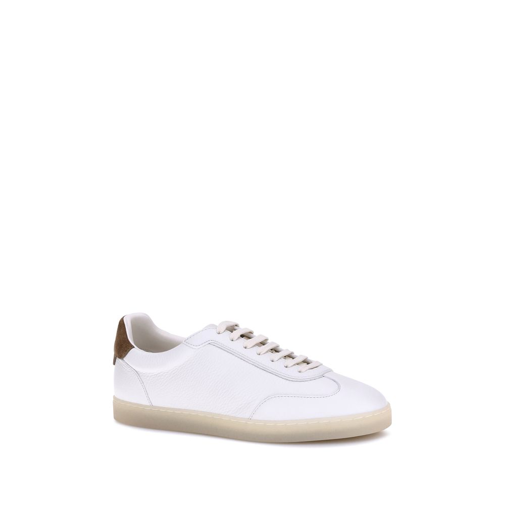 Weiße Kalbshaut Bos Taurus Sneakers mit niedrigem Schaft