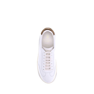 Weiße Kalbshaut Bos Taurus Sneakers mit niedrigem Schaft