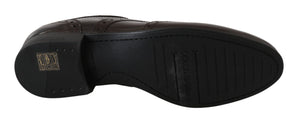 Braune Leder Broques Oxford Wingtip Schuhe