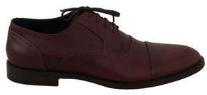 Rote Bordeaux Leder Derby Formelle Schuhe