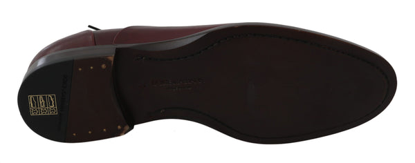 Rote Bordeaux Leder Derby Formelle Schuhe