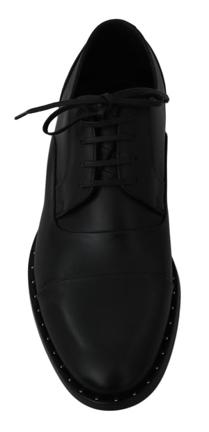 Schwarzes Leder Derby Formale Schuhe