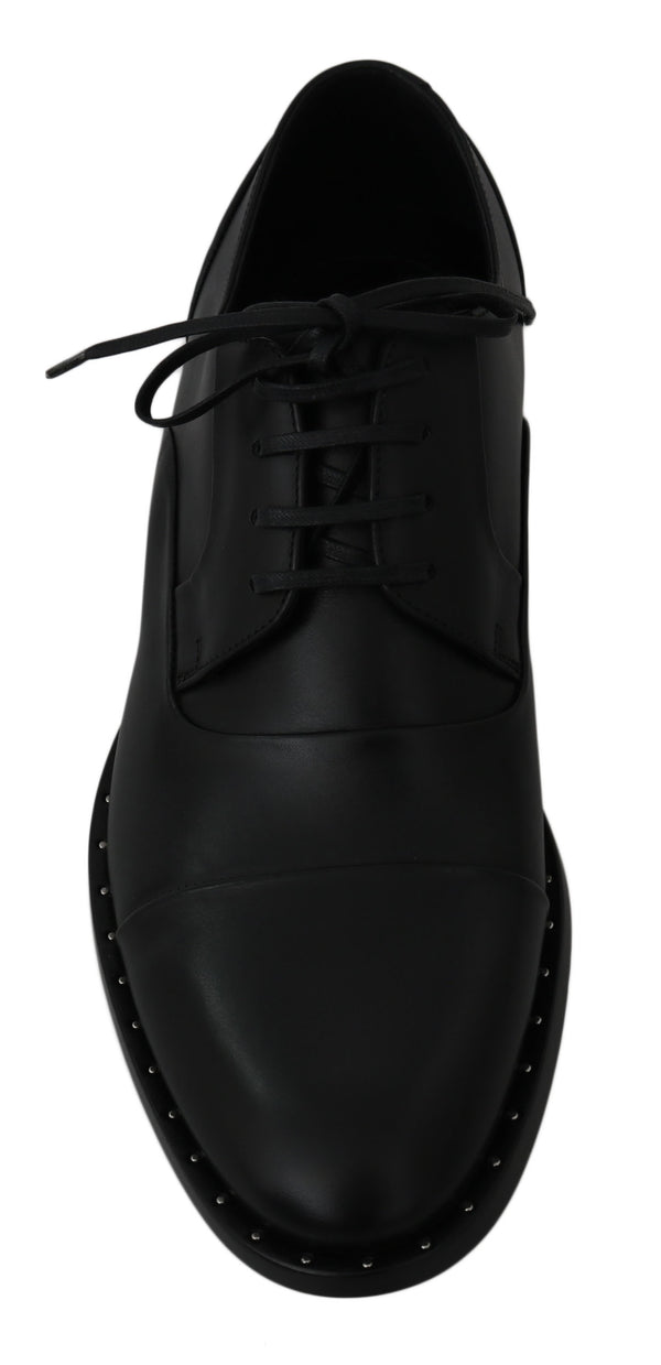Schwarzes Leder Derby Formale Schuhe