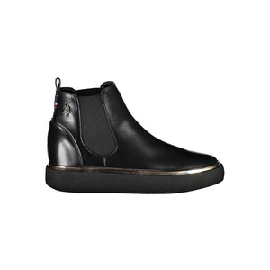 Schwarzer Polyester Damenstiefel