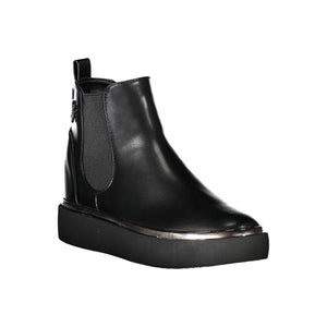 Schwarzer Polyester Damenstiefel