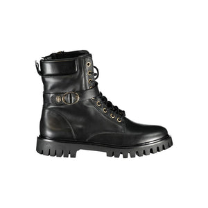 Schwarzes Leder Damen Stiefel