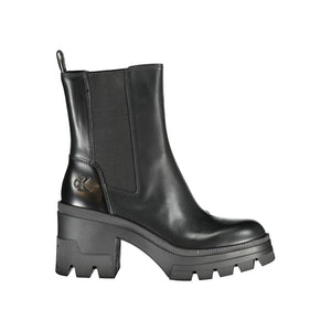 Schwarzes Leder Damen Stiefel