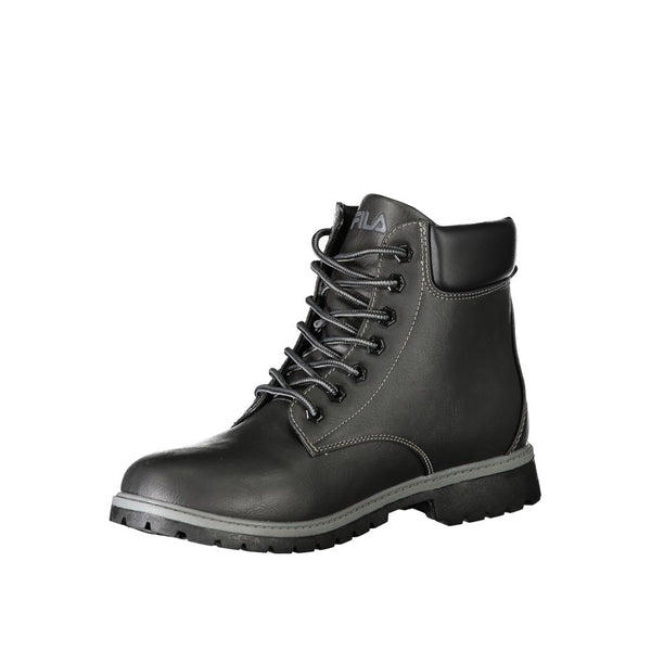 Schwarzer Polyester Herrenstiefel