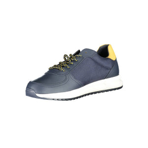 Blauer Synthetik-Sneaker