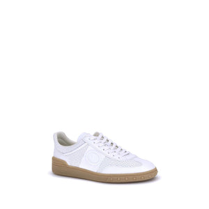 Weiße Gummisohle Sneakers mit niedrigem Schaft