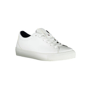 Weißer Synthetik-Sneaker