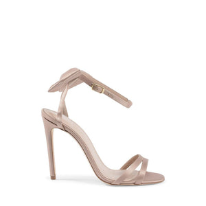 Beigefarbene Satin-Stilettos