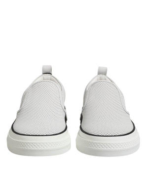 Weiß gepunktet Leder Slip On Männer Turnschuhe Schuhe