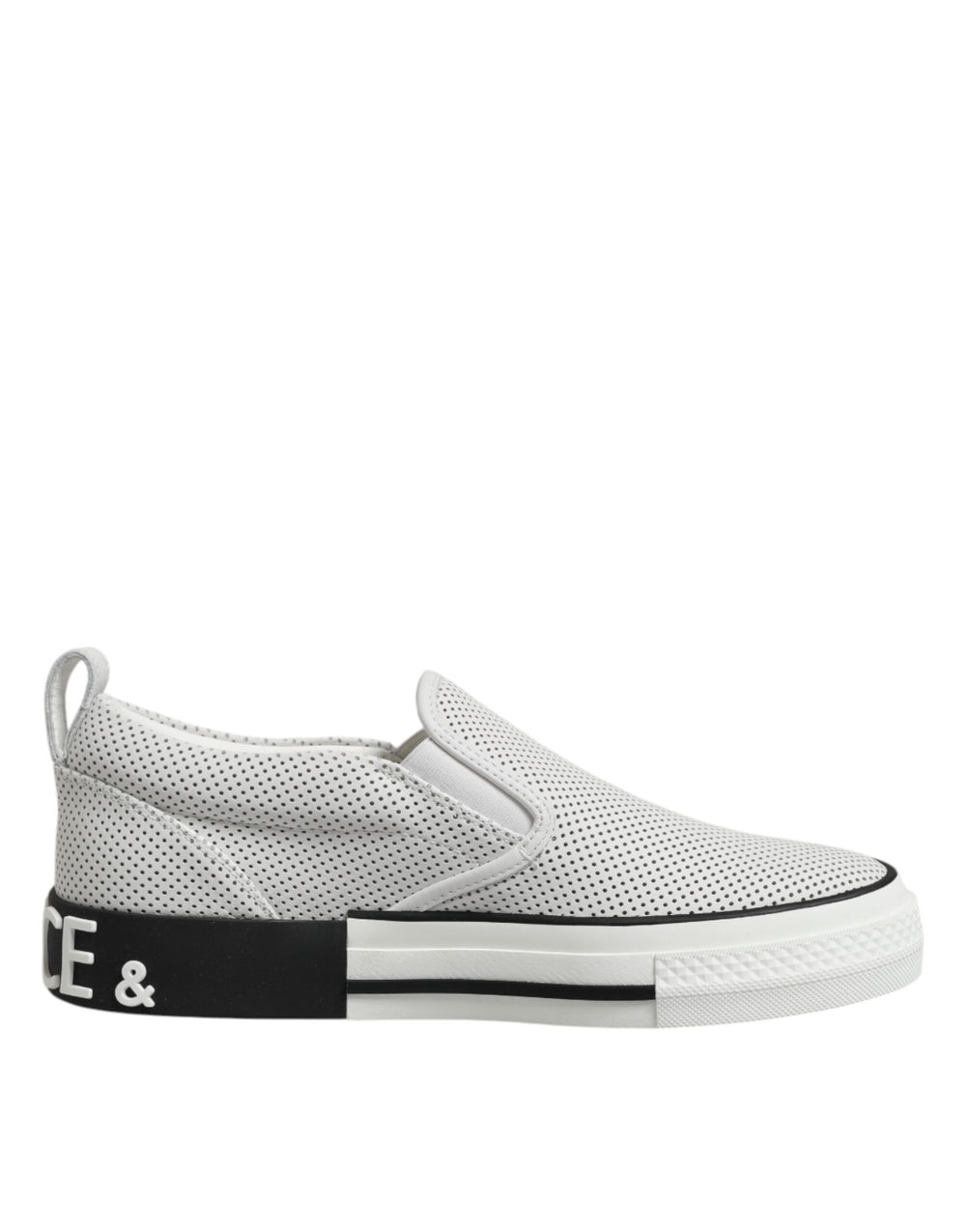 Weiß gepunktet Leder Slip On Männer Turnschuhe Schuhe