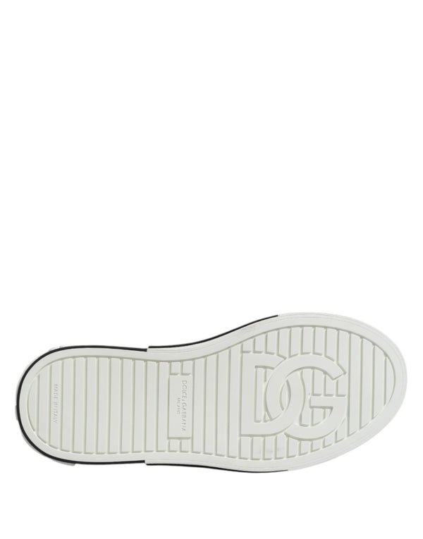 Weiß gepunktet Leder Slip On Männer Turnschuhe Schuhe