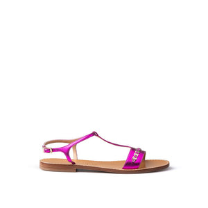 Lila Ledersandalen