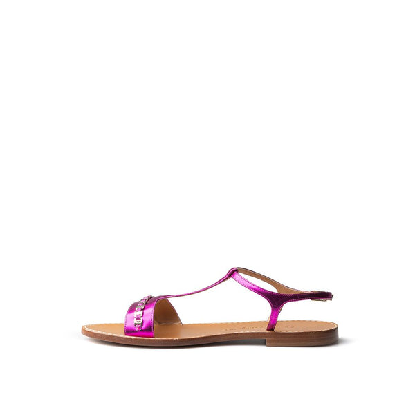 Lila Ledersandalen
