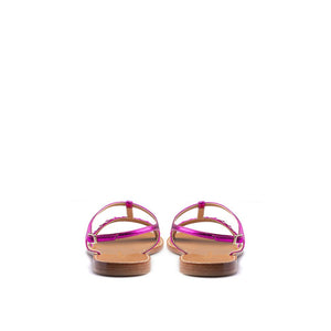 Lila Ledersandalen