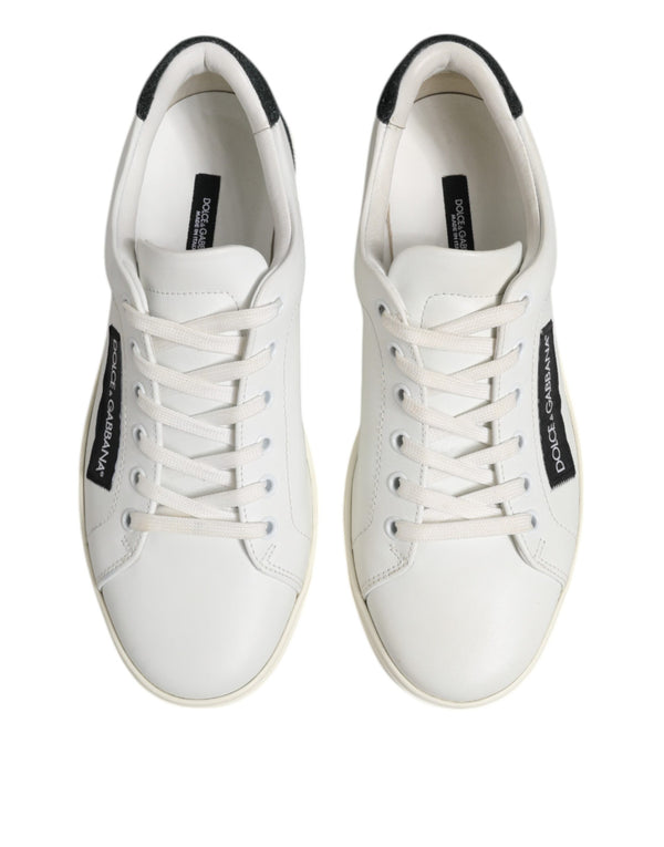 Weiß Schwarz Leder Lace Up Männer Turnschuhe Schuhe