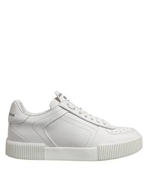 Weiß Miami Leder Low Top Männer Turnschuhe Schuhe