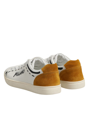 Weiß Leder MILANO Low Top Turnschuhe Schuhe