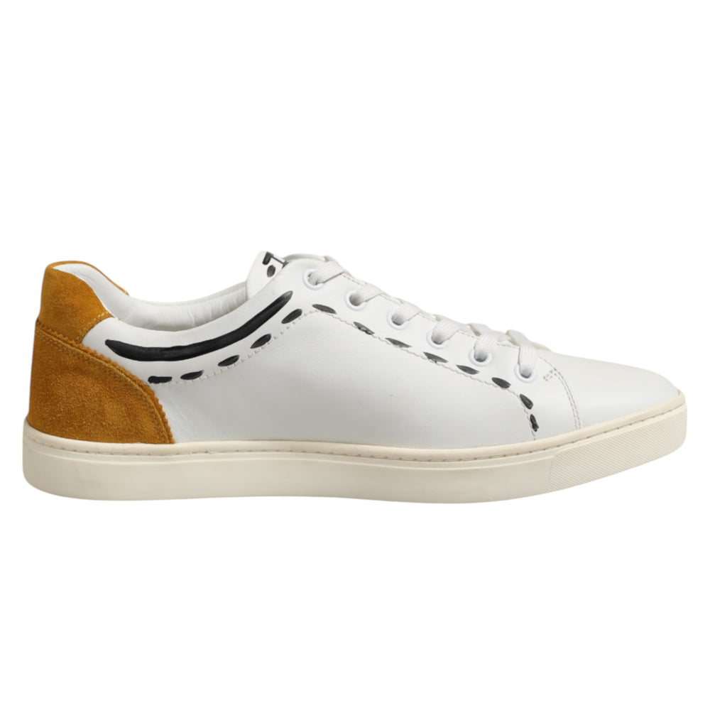 Weiß Leder MILANO Low Top Turnschuhe Schuhe