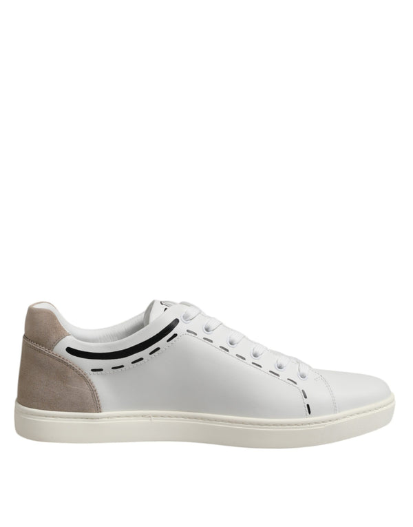 Weiß Leder MILANO Low Top Turnschuhe Schuhe