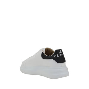 Weiße Gummisohle Sneakers mit niedrigem Schaft