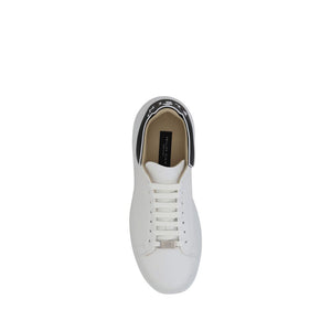 Weiße Gummisohle Sneakers mit niedrigem Schaft