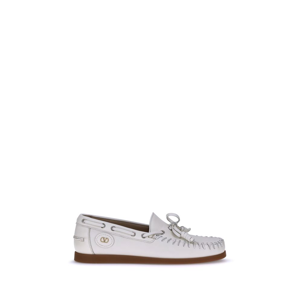 Weiße Kalbshaut Bos Taurus Slip-On Loafer