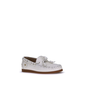Weiße Kalbshaut Bos Taurus Slip-On Loafer