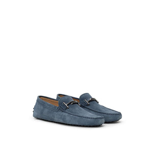 Mokassin aus blauem Wildleder