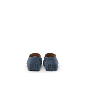 Mokassin aus blauem Wildleder