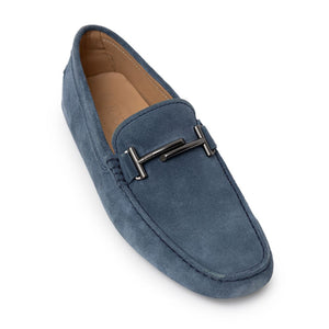 Mokassin aus blauem Wildleder