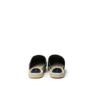 Grüne Leder-Espadrilles