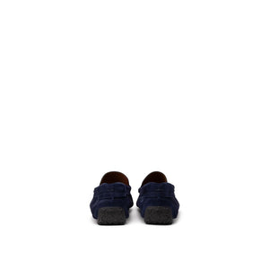 Mokassin aus blauem Leder