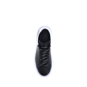 Schwarze Kalbshaut Bos Taurus Plateau-Sneaker