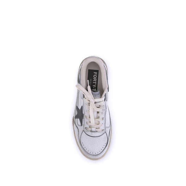 Weiße Gummisohle Sneakers mit niedrigem Schaft