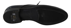Polierte Derby-Schuhe aus blauem Leder
