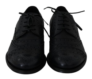 Blaue Leder Wingtip Oxford Dress Schuhe