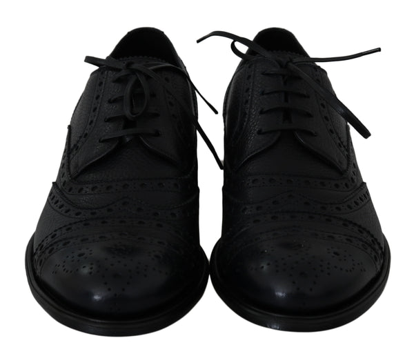 Blaue Leder Wingtip Oxford Dress Schuhe