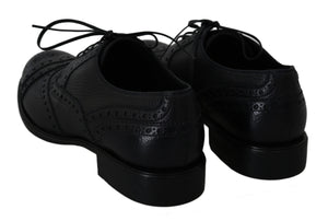 Blaue Leder Wingtip Oxford Dress Schuhe