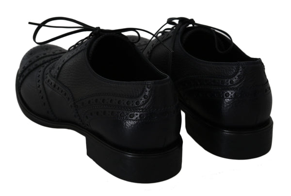 Blaue Leder Wingtip Oxford Dress Schuhe