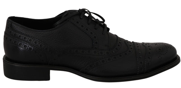 Blaue Leder Wingtip Oxford Dress Schuhe
