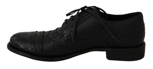 Blaue Leder Wingtip Oxford Dress Schuhe